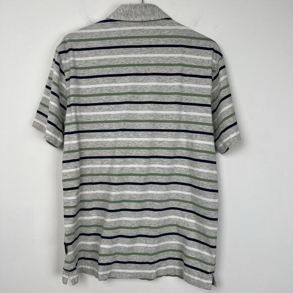 Patagonia Men’s Small Polo Shirt Striped Collar Gray Casual Hiking Outdoor - Picture 3 of 8